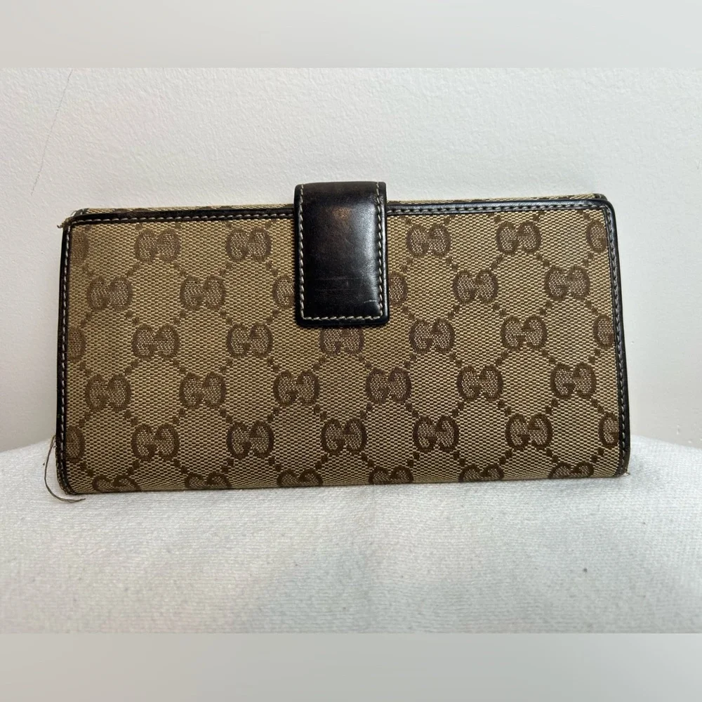 Gucci Authentic Canvas and Leather Wallet